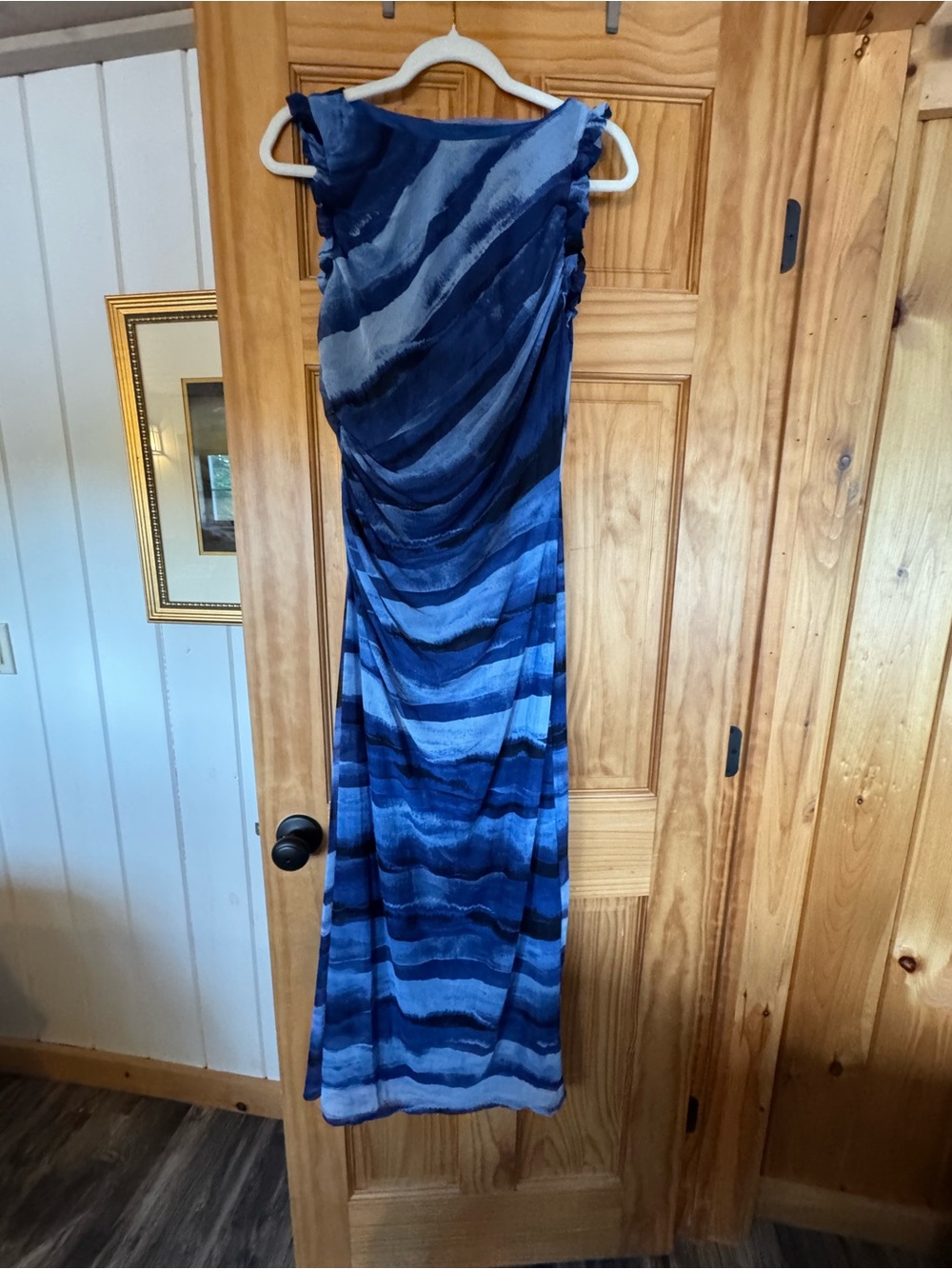 Donna Morgan Blue Ombre Stripe Maxi Dress